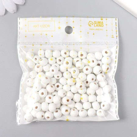 Beads for creativity tree "White" D-0.8 cm, set of 20 g-2