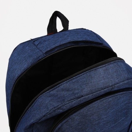 Male backpack on a zipper, 3 outer pockets, blue color-5