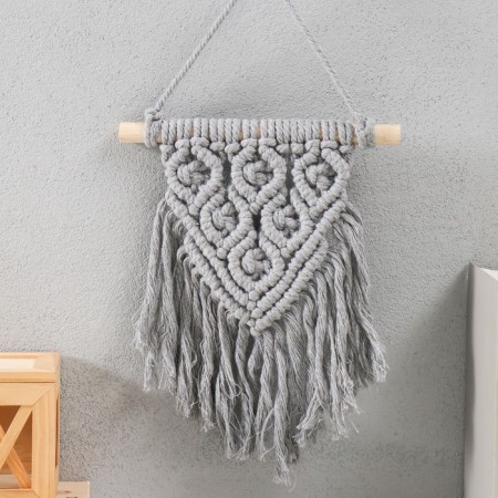 Panel wall -mounted macrame "Calle" gray 38x20 cm