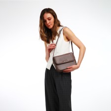 Women's bag Textura, messenger, small size, brown color
