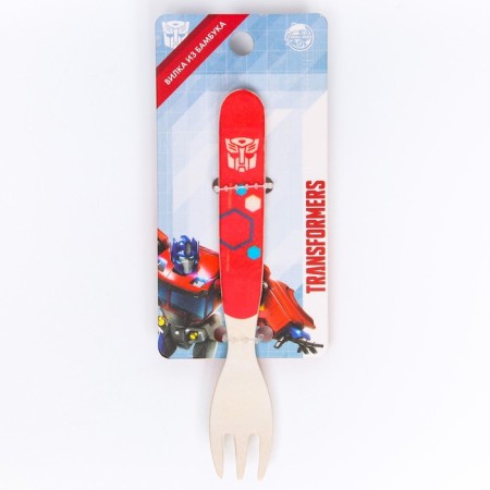 Вилка детская, бамбук, Трансформеры-3