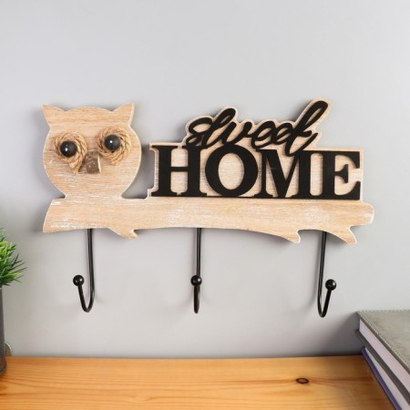 Hooks decorative wood "Puncture owl on a twig" mix 18.5x29.5x4.5 cm-1
