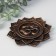 Flood stand Polystone "Flower with OM (Mantra)" Gold 10.5x10.5x1 cm