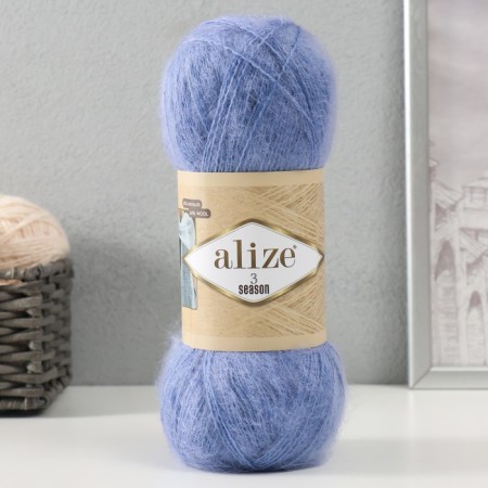 Yarn "3 Season" 51% acrylic, 25% moher, 24% wool 500m/100g (40-blue)