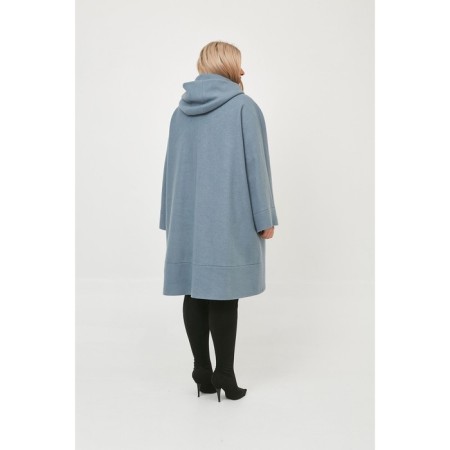 Female coat, size 66, blue color-4