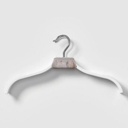 Shoulders - LadoM clothing hangers with anti -slip silicone insert, 39 × 1.2 × 19 cm, 3 pcs, white color-4