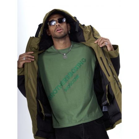 Ski jacket men's, size 50, khaki color-6
