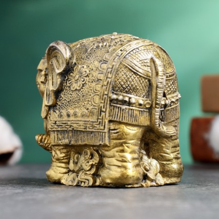 Figure "Indian Elephant" Old Gold, 12x7x6cm-4