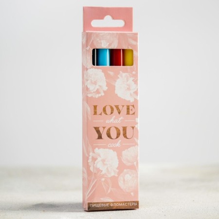 Food felt -tip pens for decorating desserts, set: red, blue, yellow, black, 4 pcs.-2