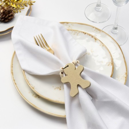 A set of rings for napkins 2 pcs. "Gingerbread", col. brown, 6*7 cm, tree
