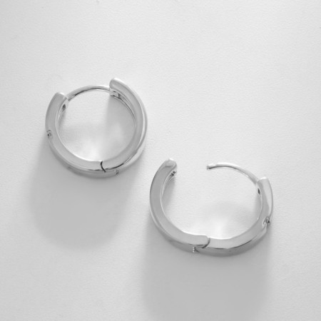 Cooping earrings Xuping Circle Perfection, white color in silver, D = 1.5 cm-1