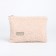Cosmetic bag with lightning, textura, beige color