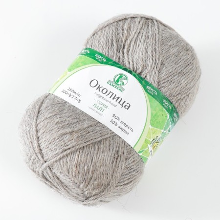 Yarn "Okolitsa" 90% wool, 10% acrylic 250m/100g (169 gray)-1