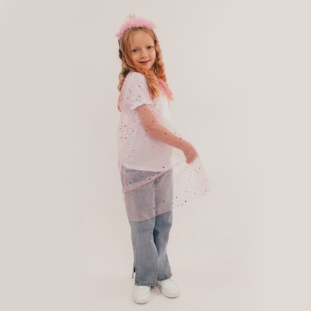 Carnival set "Charming Princess" The length of the cloak is 80 cm, crown, pink-6