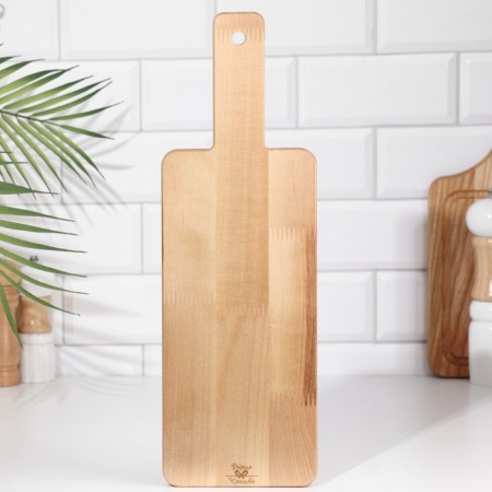 Board cutting and serving bast shirt with a pen, 42x13.5x1.8 cm, birch-2