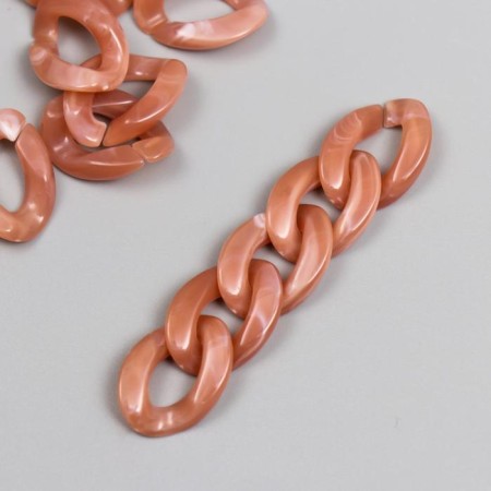 Decor for creativity plastic "Ring for the chain" marble pink set 25 pcs 2.3x1.65 cm