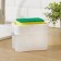 A dispenser for a detergent with a stand for a lobby of a share, a sponge included, 385 ml, white color