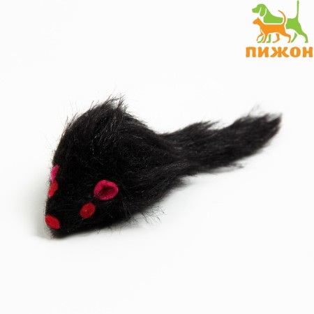 Toy for cats "Mouse Malaya", 5 cm, black