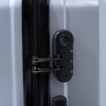 Middle suitcase 24 ", code castle, silver color-4