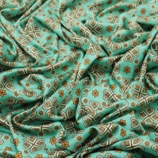 Payer satin fabric stuffed, width 150 cm, menthol color