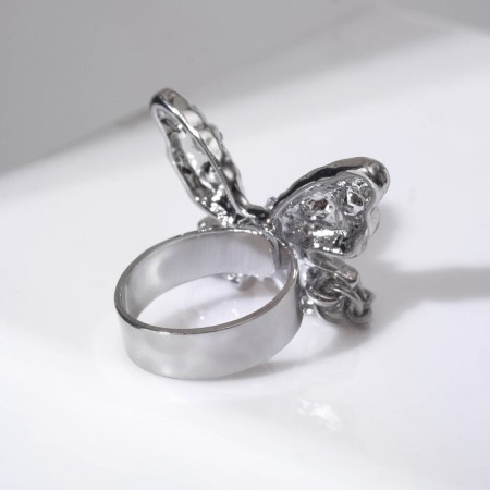 Ring "Butterfly" with a chain, color in silver, dimensionless-4