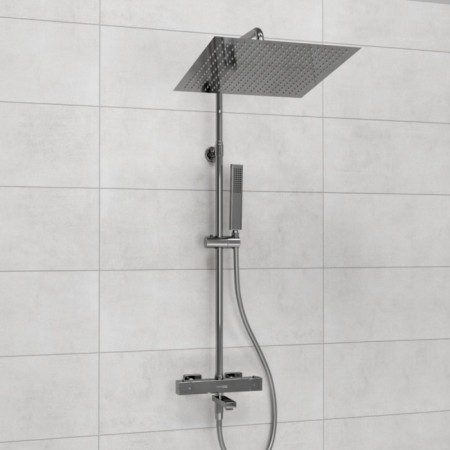 The shower system Wasserkraft A199.119.103.087.ch Thermo, tropical shower, thermostat, chrome-1