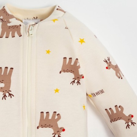 Combineson crumb I "Merry XMAS", height 80-86 cm, beige color-5