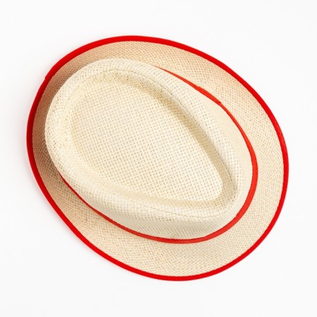 Women's hat minku "summer" beige/red color, rr 56-58-1