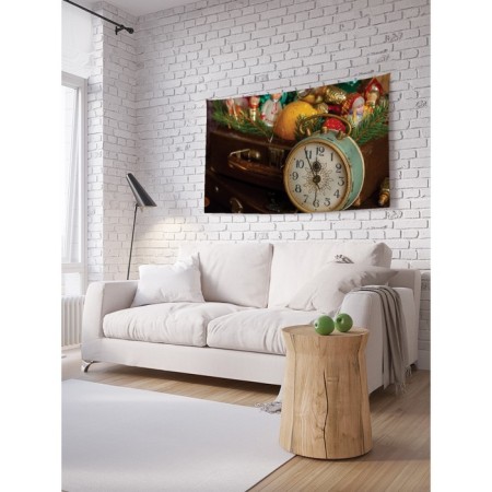 Decorative panel with photo printing "New Year knocks", horizontal, size 150x200 cm