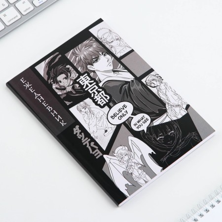 Diary in the thin cover A5, 72 sheets "Anime. Cherny"-3