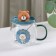 Glass mug with a ceramic lid and a spoon of Teddy, 350 ml
