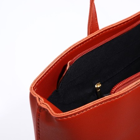 Zipper bag with zipper, brown color-4