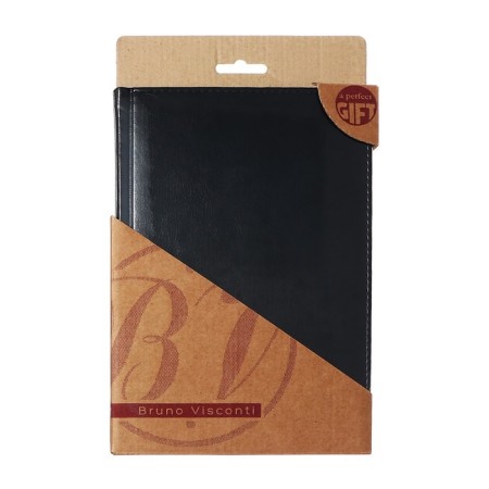 Diary Leduced A5+, 136 sheets of Sidney Nebraska, solid cover, artificial leather, lies, a silver cut, a key 70 g/m2, black