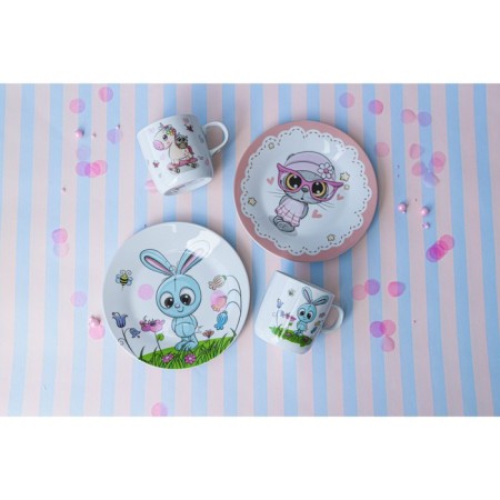 Plate Ceramic Daula "Cat", d = 17.5 cm, white color-5
