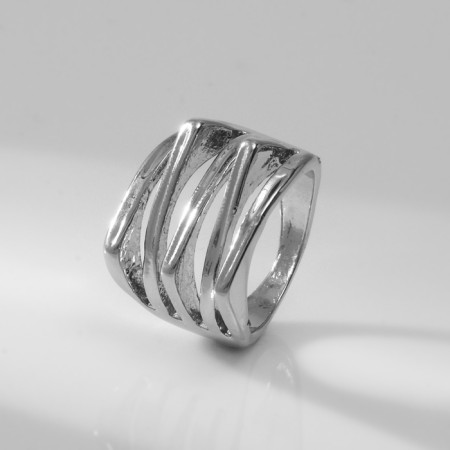 Ring Metal "Trend" Movement, Color silver, size 18-2