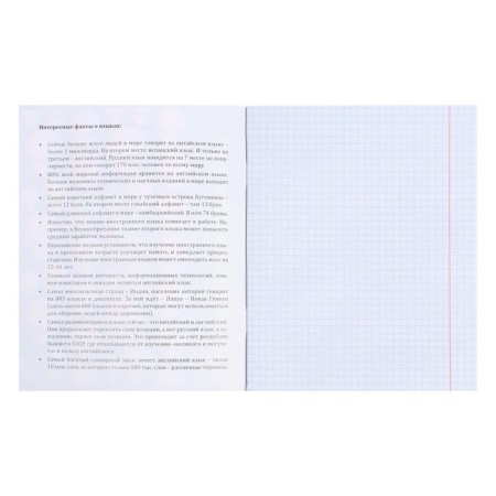 Notebook 48 sheets in the Error cage "Foreign Language", cover covered paper, OFSET block-1