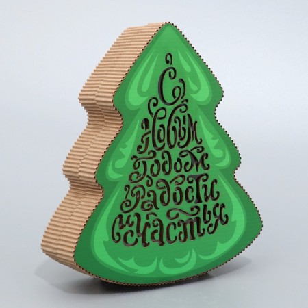 Gift box "Christmas tree", 23.3 x 19.5 x 5 cm, New Year-2