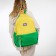 Backpack 2 of the lightning department, 4 outer pockets, yellow/green color