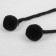 Decorative element on the rope 2 balls, d = 1.5 cm, set 6 pcs., Black color