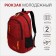 Men's backpack on a zipper, 2 external pockets, red color