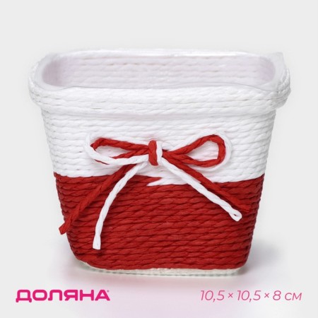 Kashpo for flowers wicker "bow", 10.5 × 10.5 × 8 cm, color mix