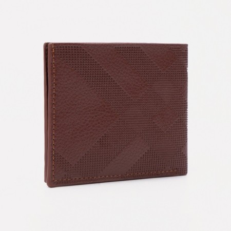 Male purse without a fastener, department for bills, for maps, color light brown-1