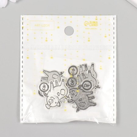 Decor Metal for creativity "Picky with ruble" 2.4x2.5 cm-3