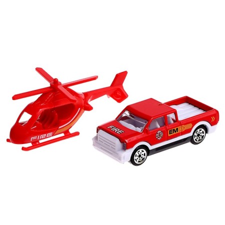 Parking "Fire Station", with a metal machine and helicopter-10