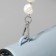 Handle for bags, mother -of -pearl beads, 26 cm, white/silver color