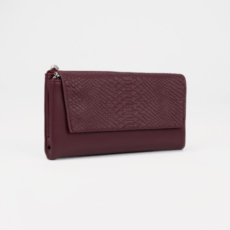 Women's wallet on magnets, burgundy color
