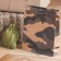 Gift bag from canvases, green, 7 x 9 cm
