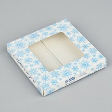 Box for chocolate “I hurry to congratulate”, with a window, 10.2 x 1.4 x 10.2 cm, New Year