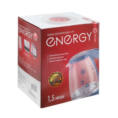Electric kettle Energy E-279, glass, 1.5 l, 2200 watts, blue-6