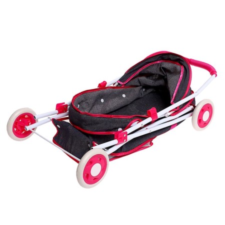 The stroller is universal for dolls, with a basket, a metal frame, mix-10